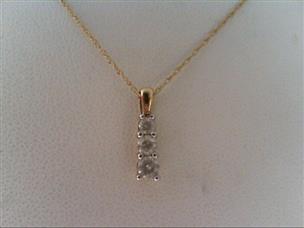 10K shops Gold 3 Diamond Pendant